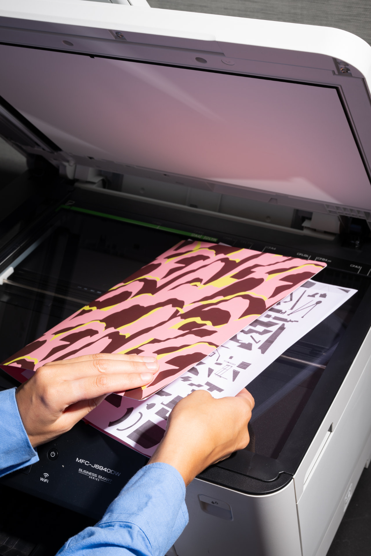 Print van de collectie komt uit de printer