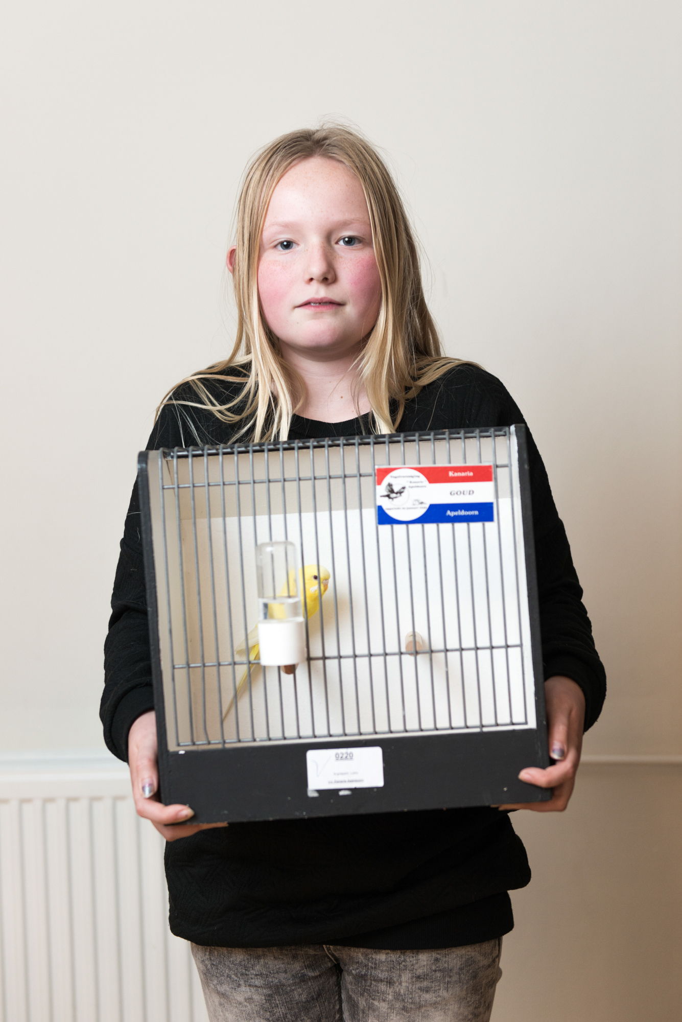 Portret van Meisje met kanariakooi, gemaakt voor Vrij werk